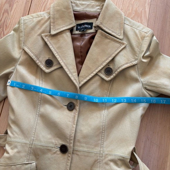 Vintage Le Chateau 70s Style Leather Trench Coat - Picture 7 of 16
